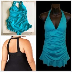 Jantzen Teal Halter One-Piece Swimdress
